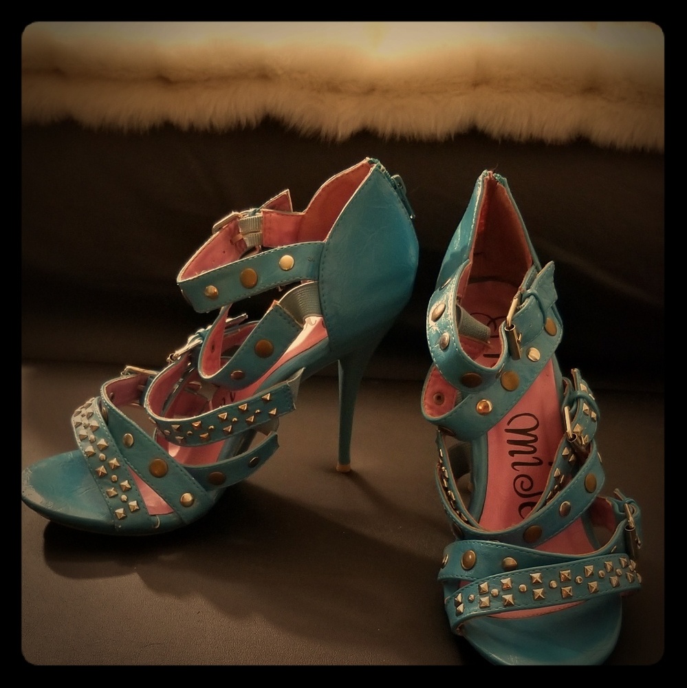 Blue Strappy Heels